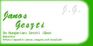 janos geszti business card
